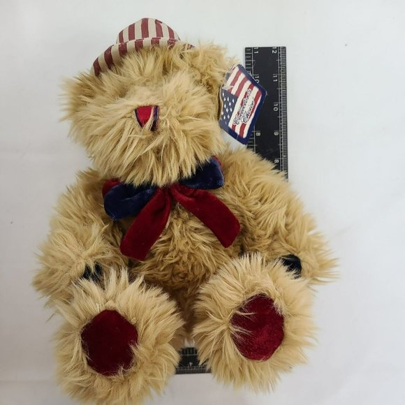 Dan Dee Americana Teddy Bear Boy Plush Brown 11" w Bow USA Patriotic 4th July - Picture 6 of 6
